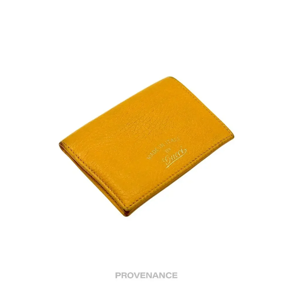 🔴 Gucci MII Pocket Organizer Wallet - Yellow Tumbled Leather - Picture 4 of 7